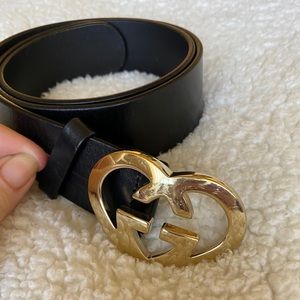Womens Authentic Gucci GG Heart leather belt